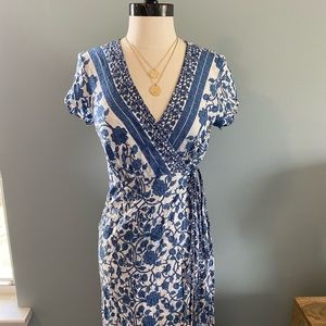 Lulu’s worn once maxi blue wrap dress
